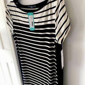 Black and white Lovapella Maternity T-shirt dress
